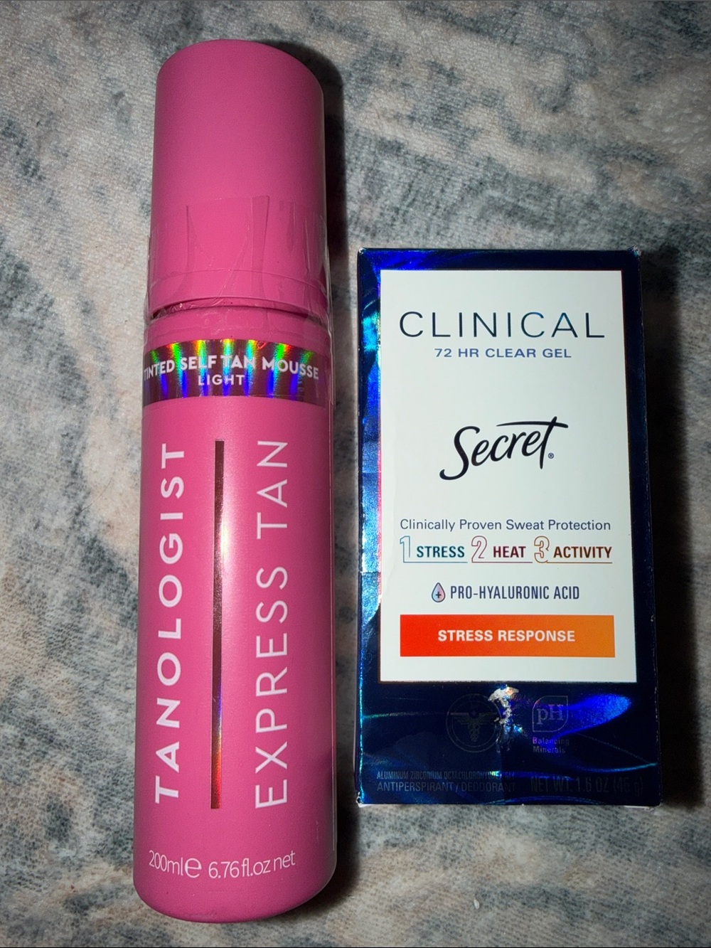 Express Tan Tinted Self Tan Mousse - Pink (Light) and Secret Clinical Bundle